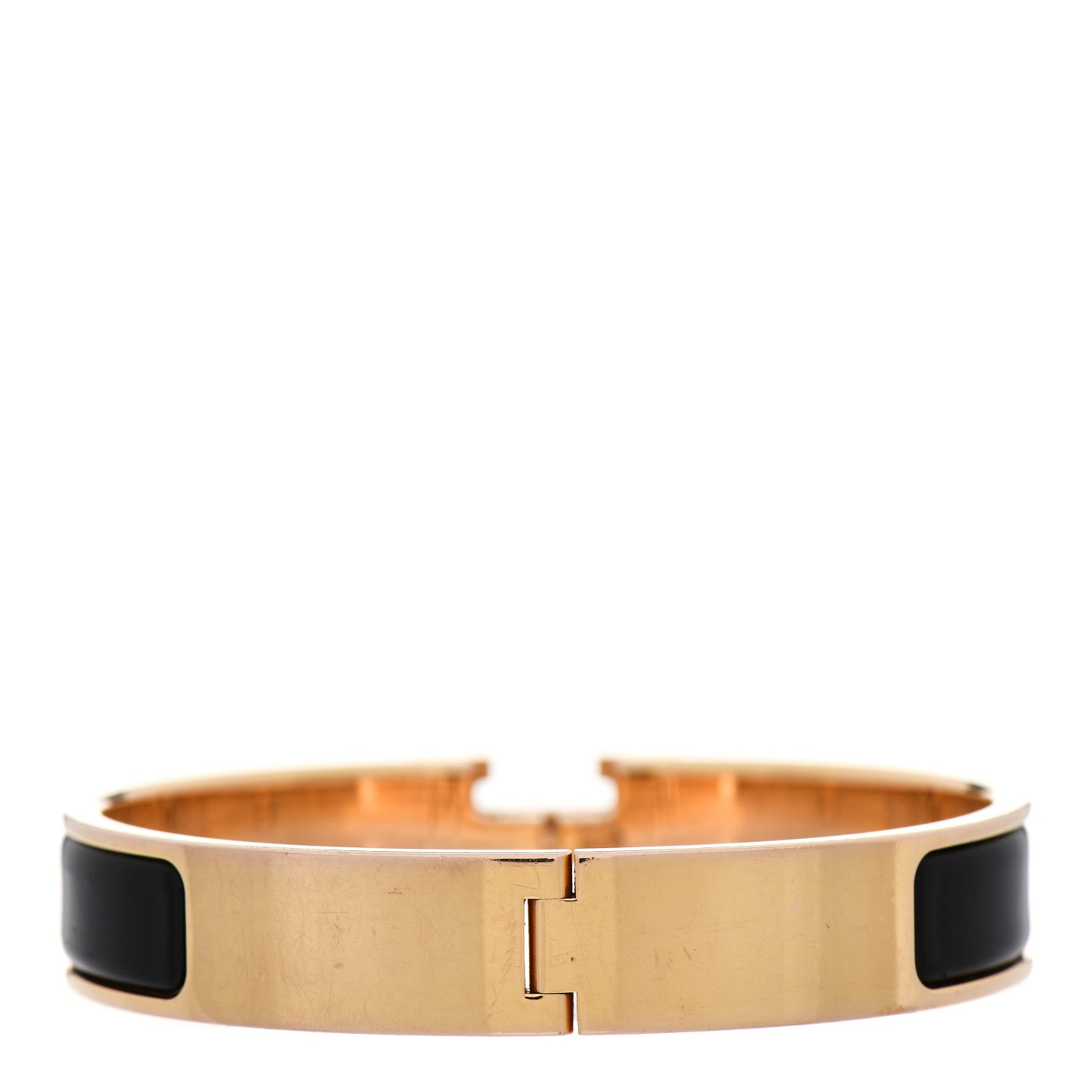Enamel Narrow Clic Clac H Bracelet PM Black