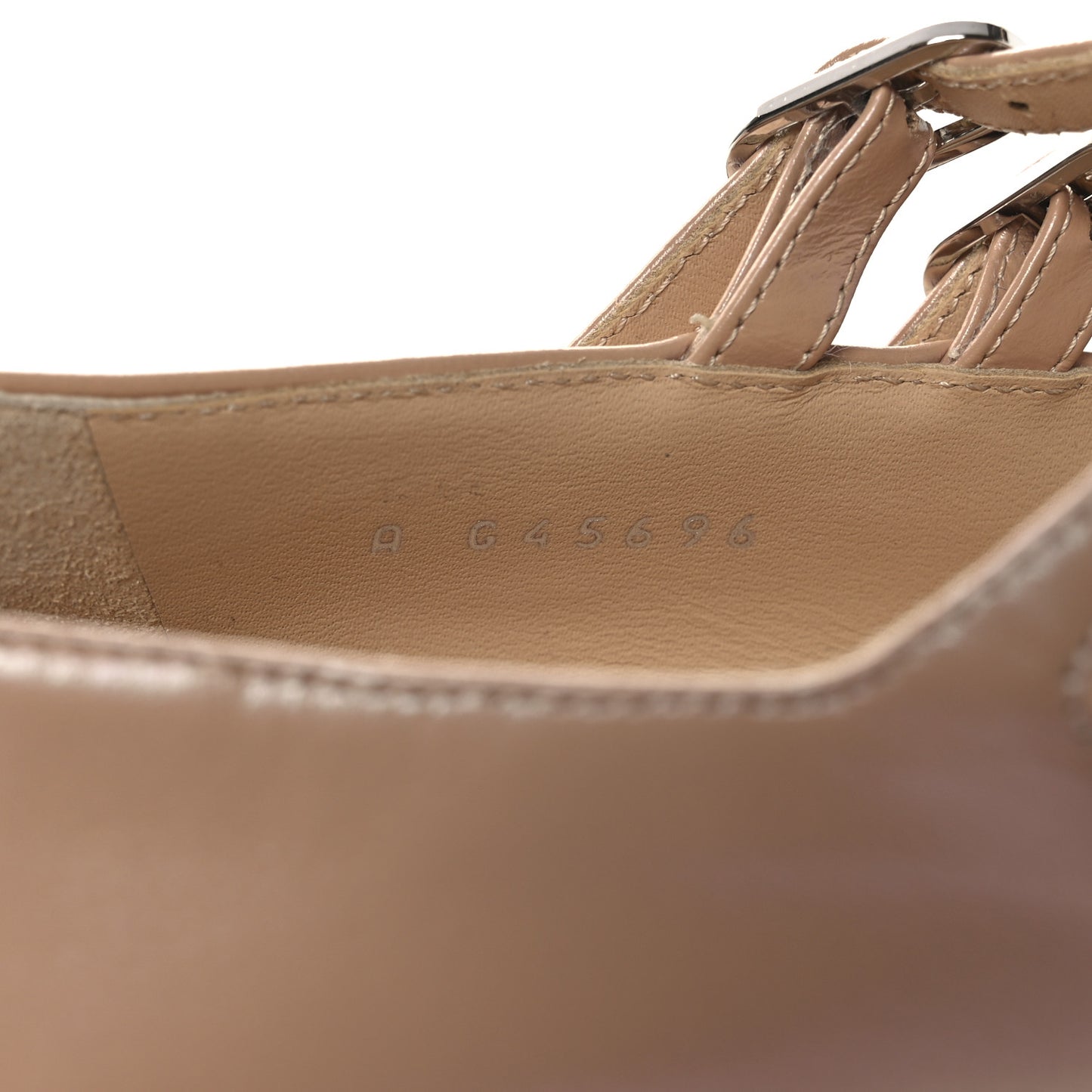 Iridescent Lambskin Grosgrain Pearl Mary Jane Pumps 38 Beige Black