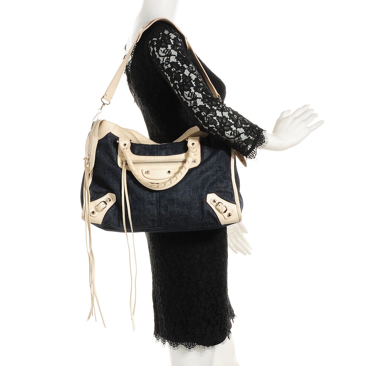 Balenciaga Chevre Denim Classic Hardware City Natural 2 of 14