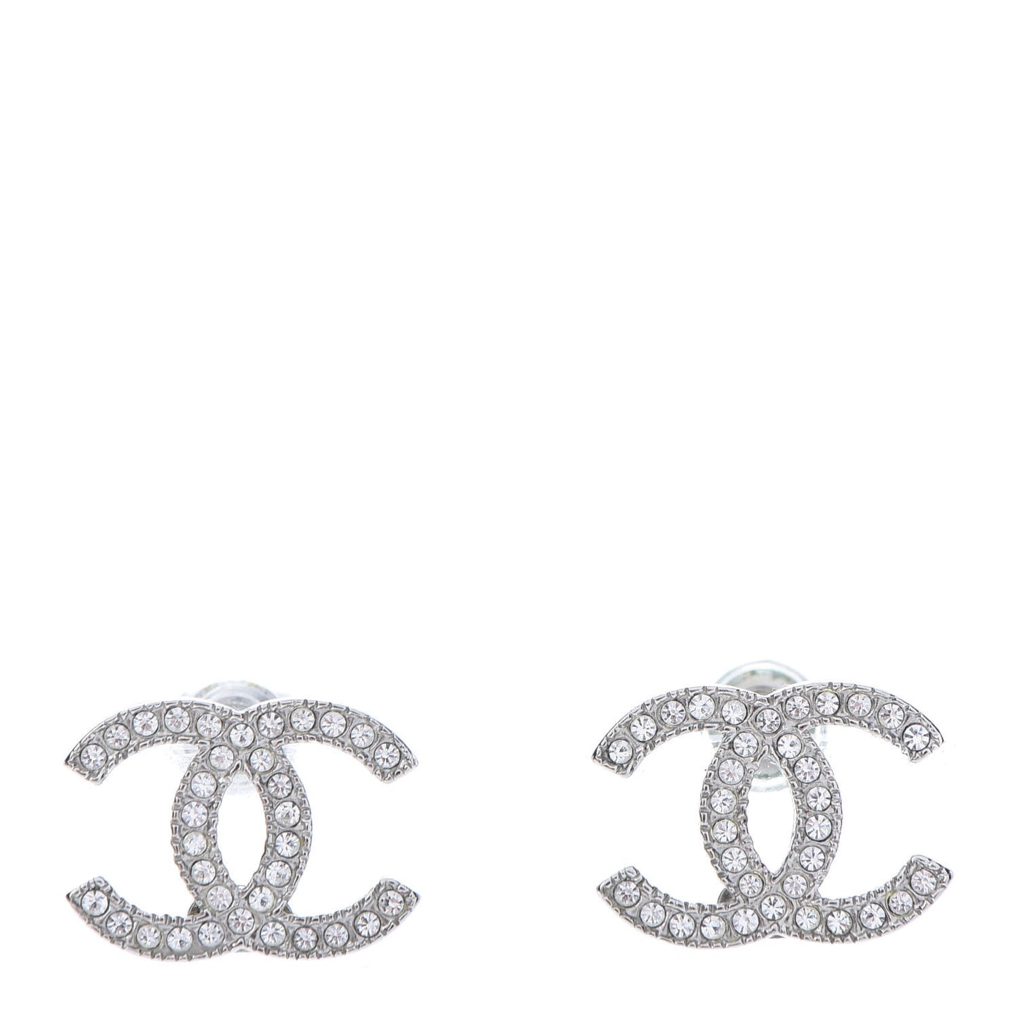 Crystal CC Earrings Silver