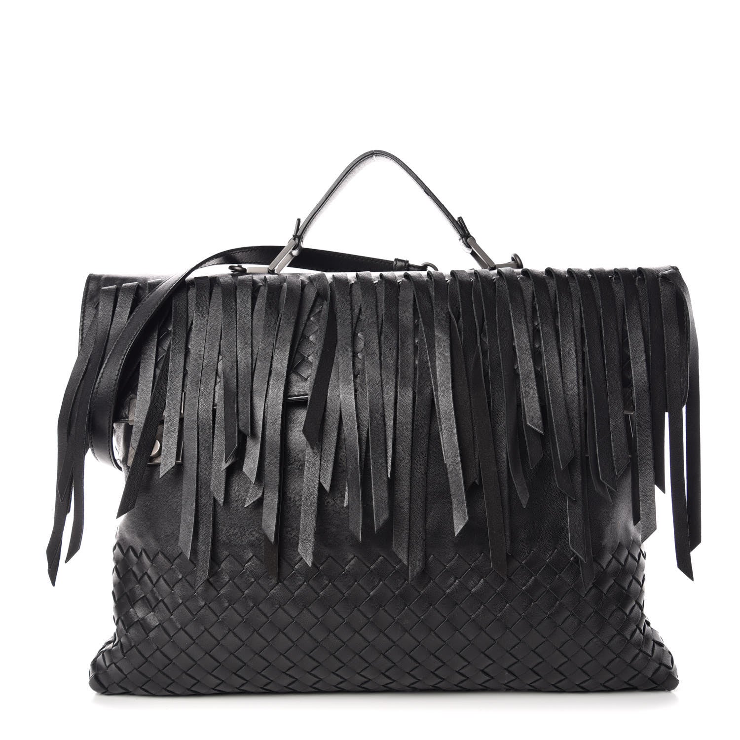 Bottega Veneta Nappa Fringe 1973 Bag Black 1 of 11