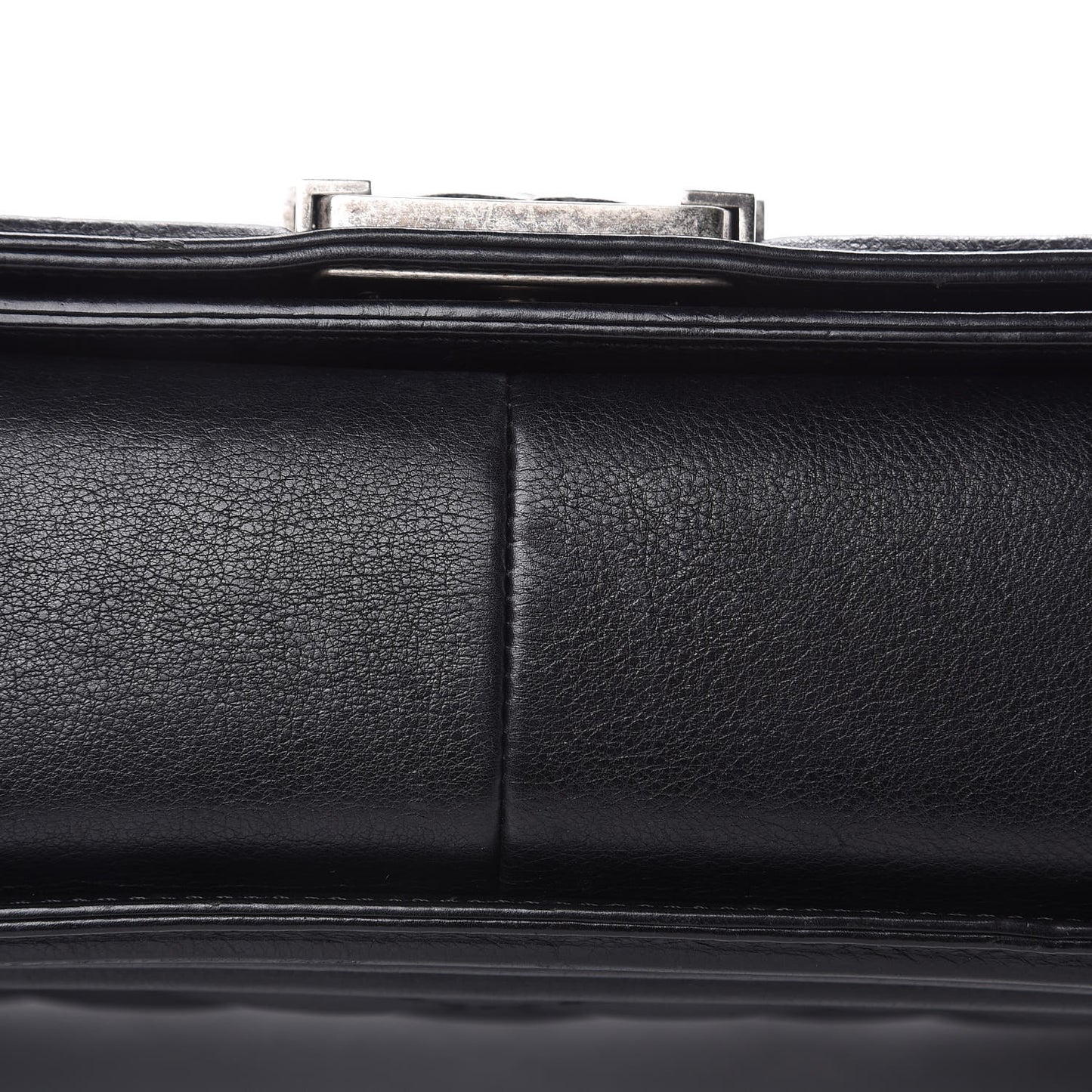 Calfskin Quilted Double Stitch New Medium Boy Flap Black