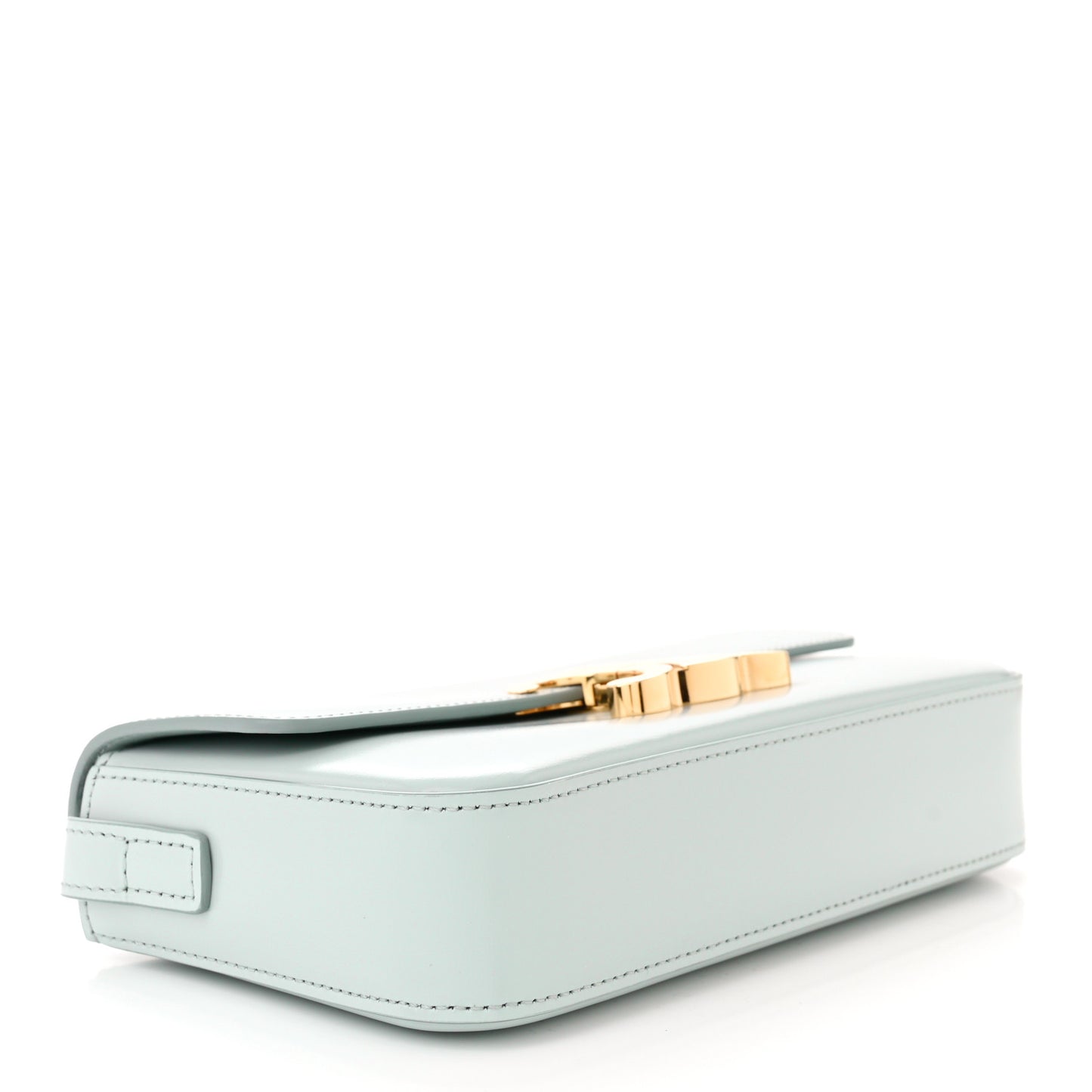 Shiny Calfskin Triomphe Shoulder Bag Soft Blue