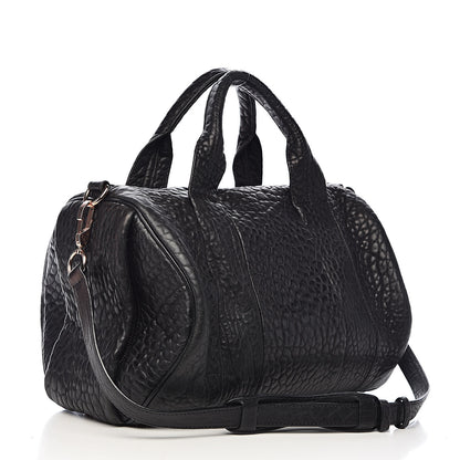 Alexander Wang Pebbled Lambskin Rocco Black Rose Gold Hardware 3 of 12