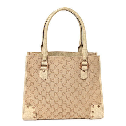 Gucci Canvas GG Monogram Calfskin Top Handle Bag White 1 of 13