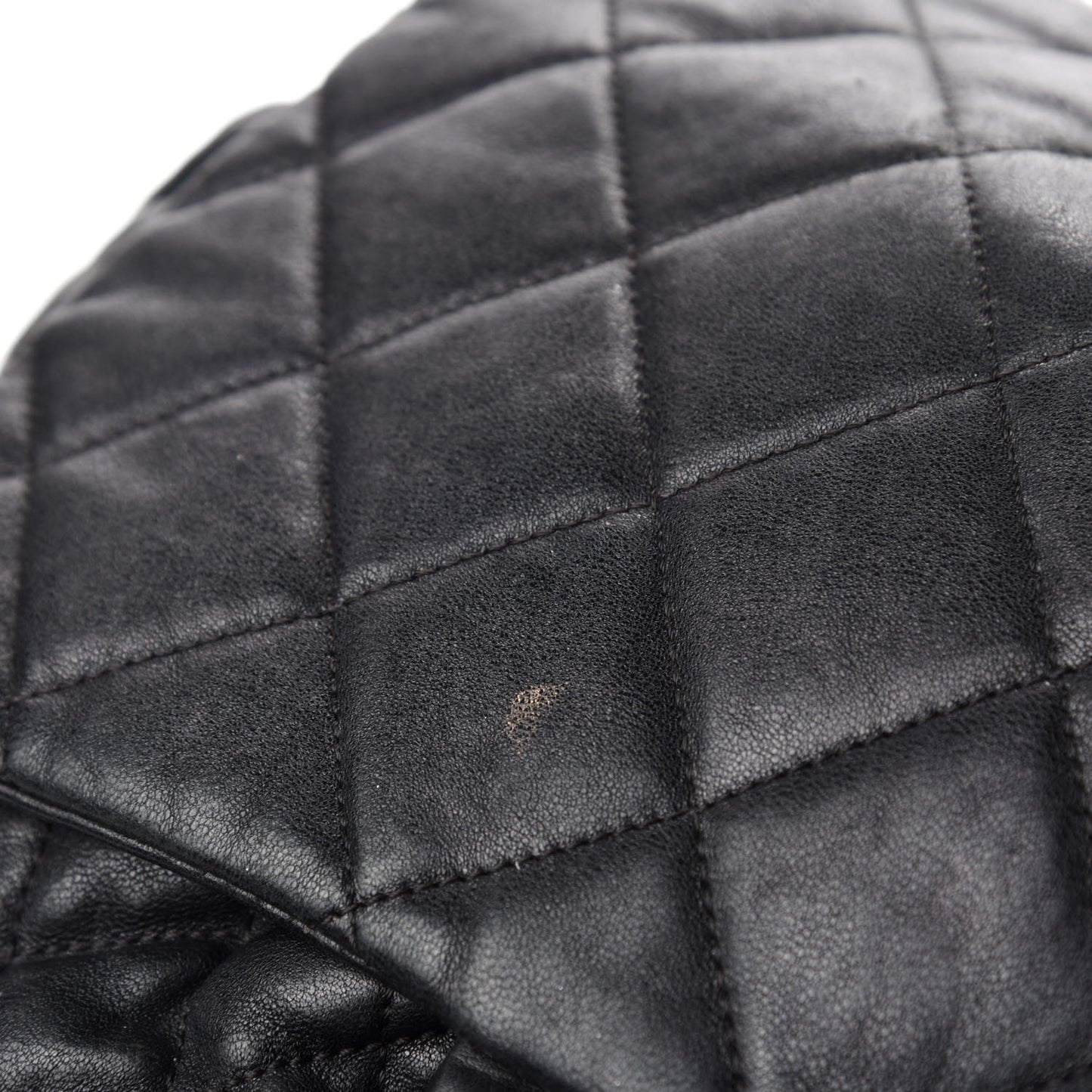 Washed Lambskin Quilted Large Chain Around Messenger Black