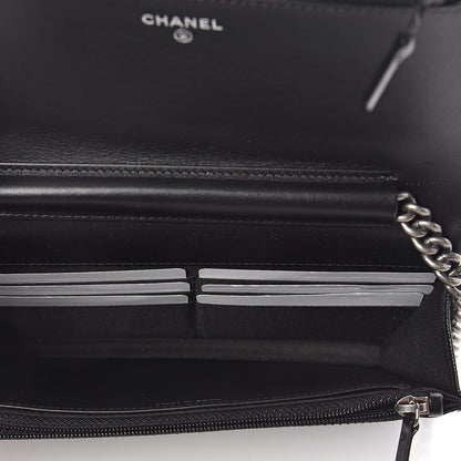 Chanel Caviar Quilted Boy Wallet On Chain WOC Black 5 of 11
