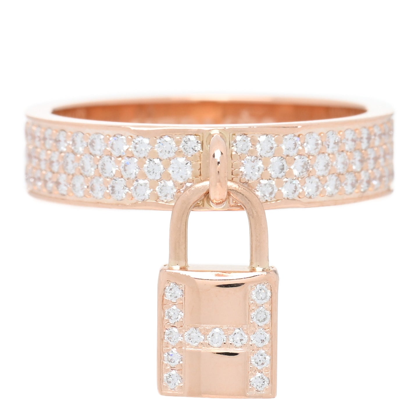 18K Rose Gold Diamond MM Kelly Clochette Ring 51 5.75