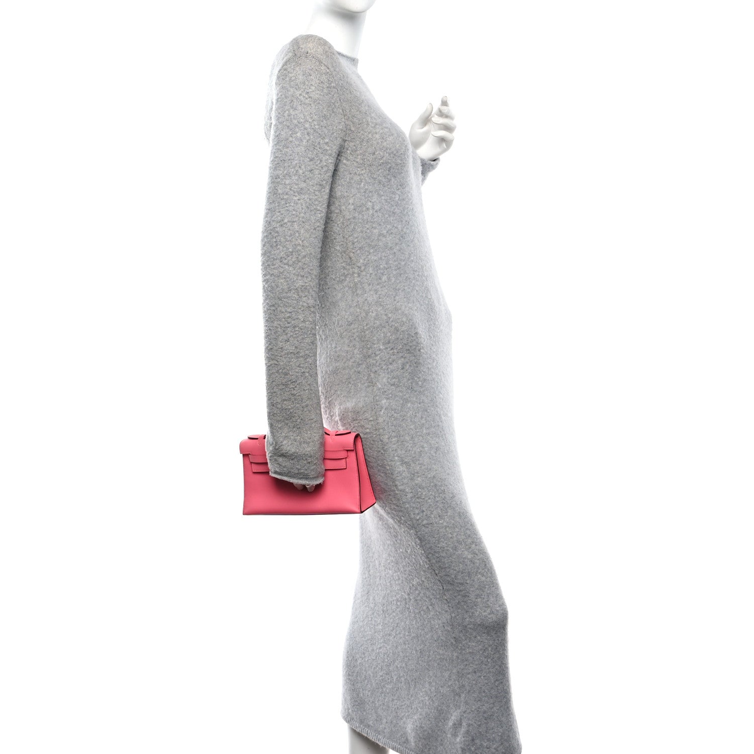 Hermes Swift Kelly Pochette Clutch Rose Azalee 2 of 11