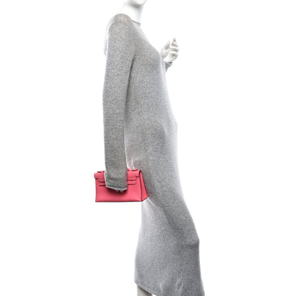 Hermes Swift Kelly Pochette Clutch Rose Azalee 2 of 11