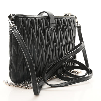 Miu Miu Nappa Matelasse Crystal Mini Crossbody Black 3 of 10