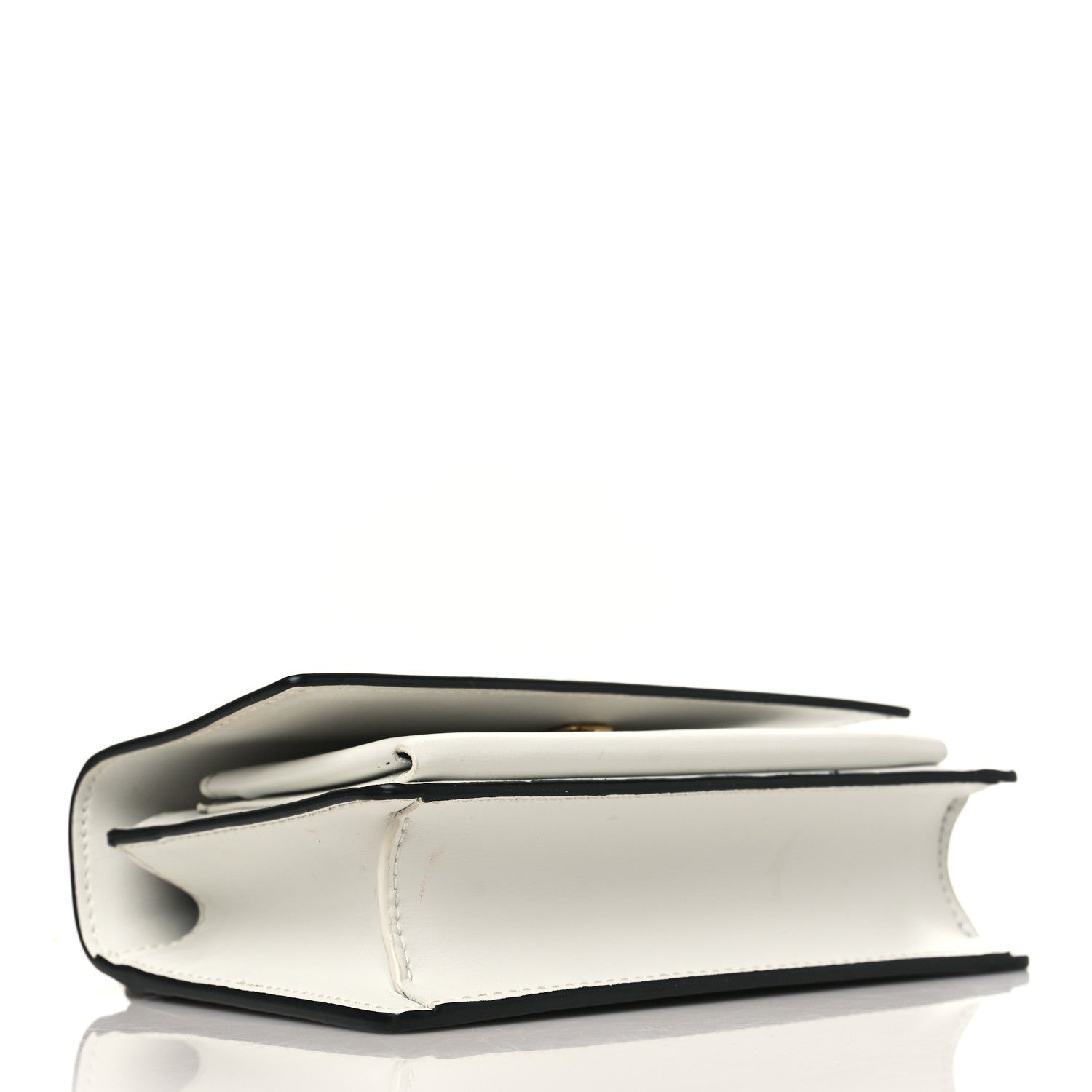 Saint Laurent New Aspen Calfskin Bi-Color Monogram Sunset Chain Wallet Black Dirty White 4 of 9
