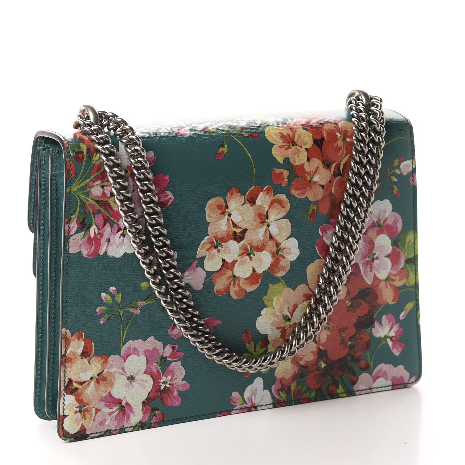 Gucci Calfskin Blooms Print Medium Dionysus Shoulder Bag Bright Emerald Multicolor 3 of 10