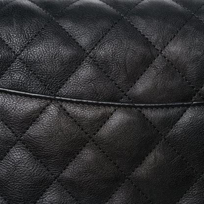 Chanel Crumpled Calfskin Quilted Jumbo Double Flap So Black 17 of 19