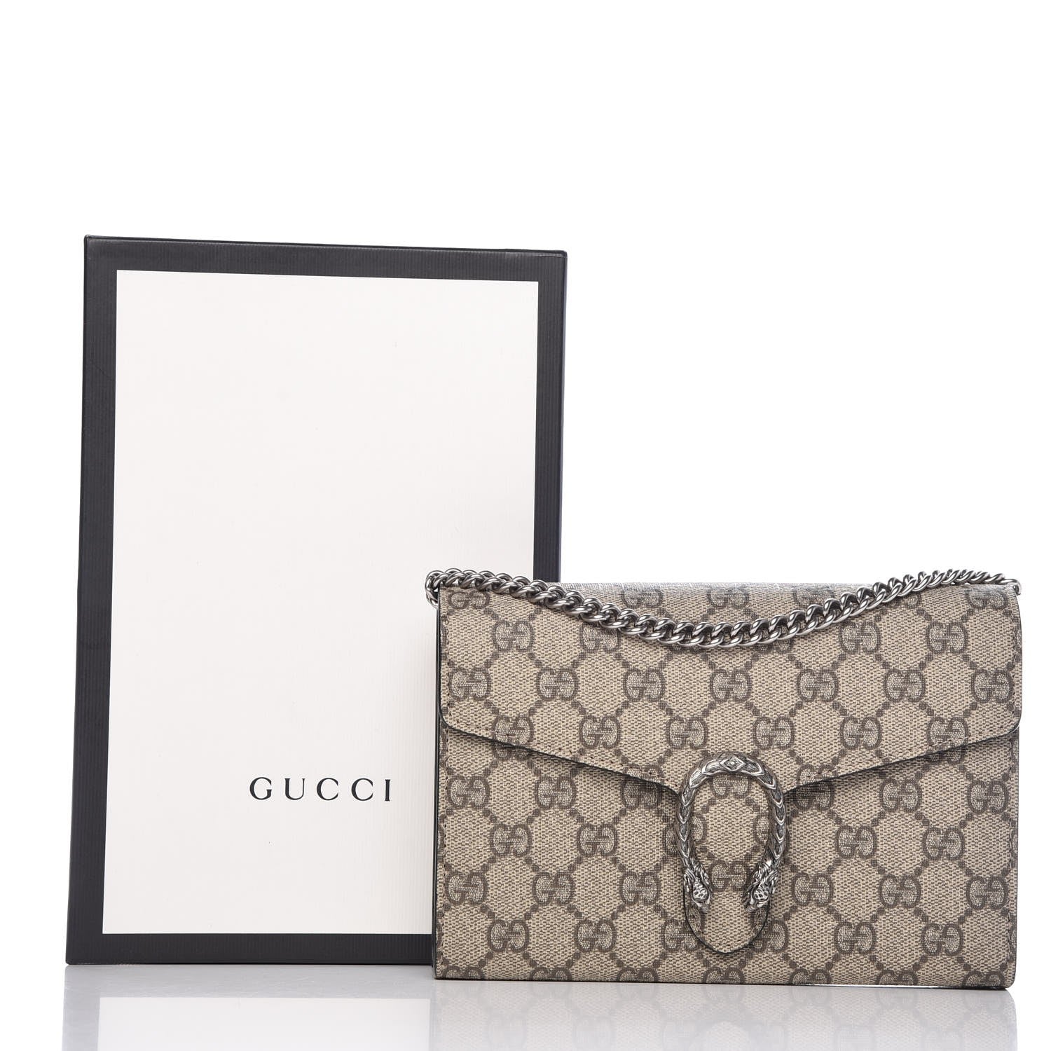 Gucci GG Supreme Monogram Mini Dionysus Chain Wallet Beige Black 7 of 7