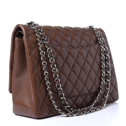Chanel Caviar Quilted Maxi Double Flap Brown 3 of 11