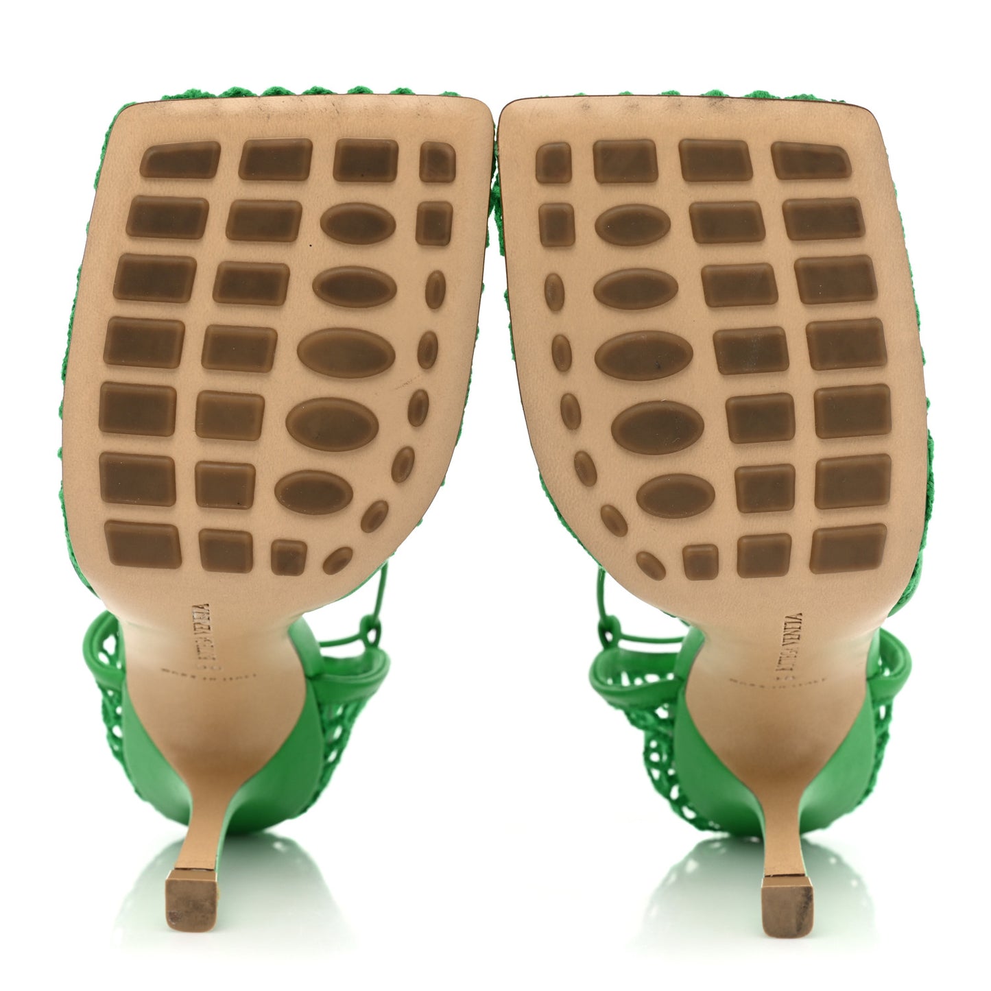 Mesh Nappa Stretch Ankle Tie 90mm Sandals 38 Grass