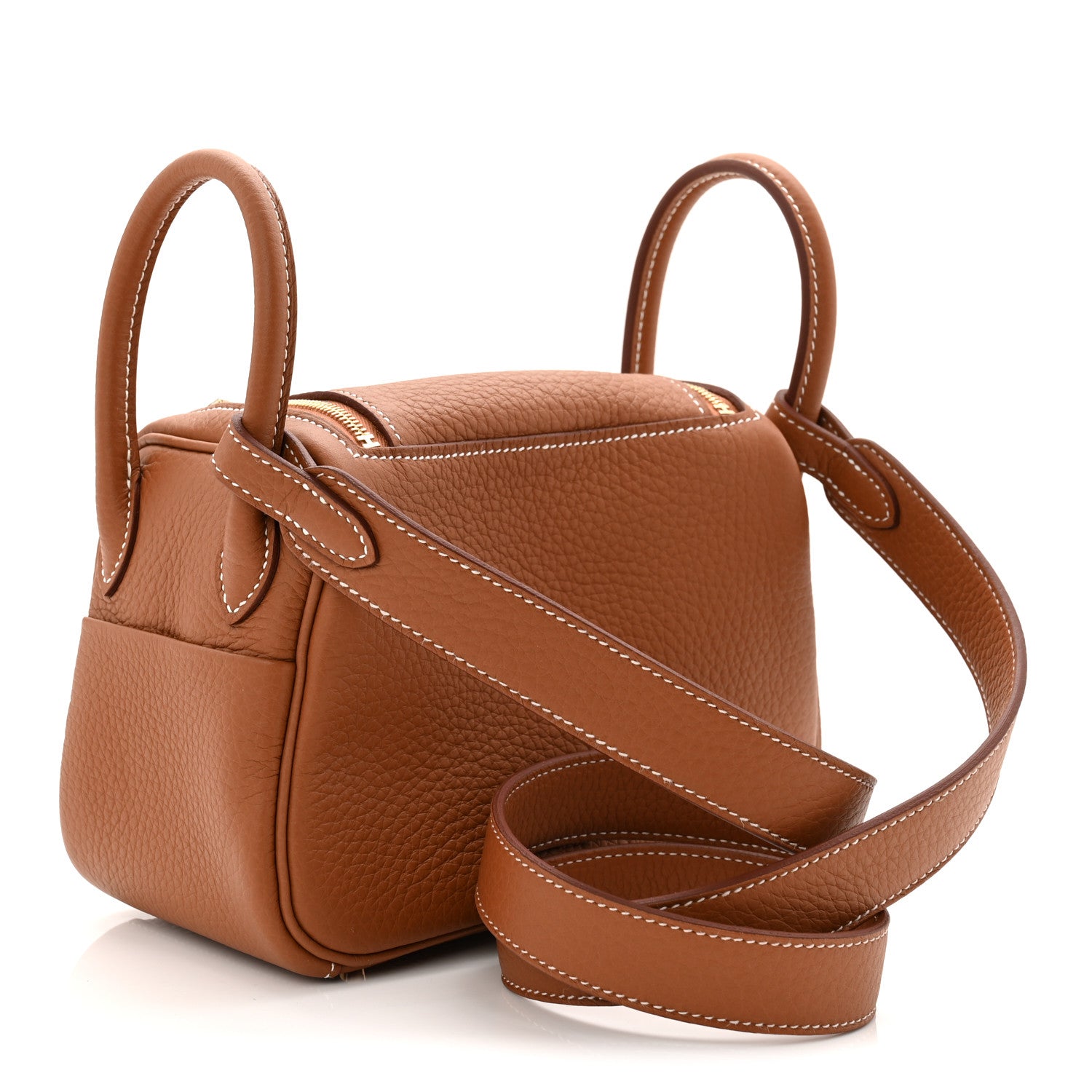 Hermes Taurillon Clemence Mini Lindy 20 Gold 3 of 11