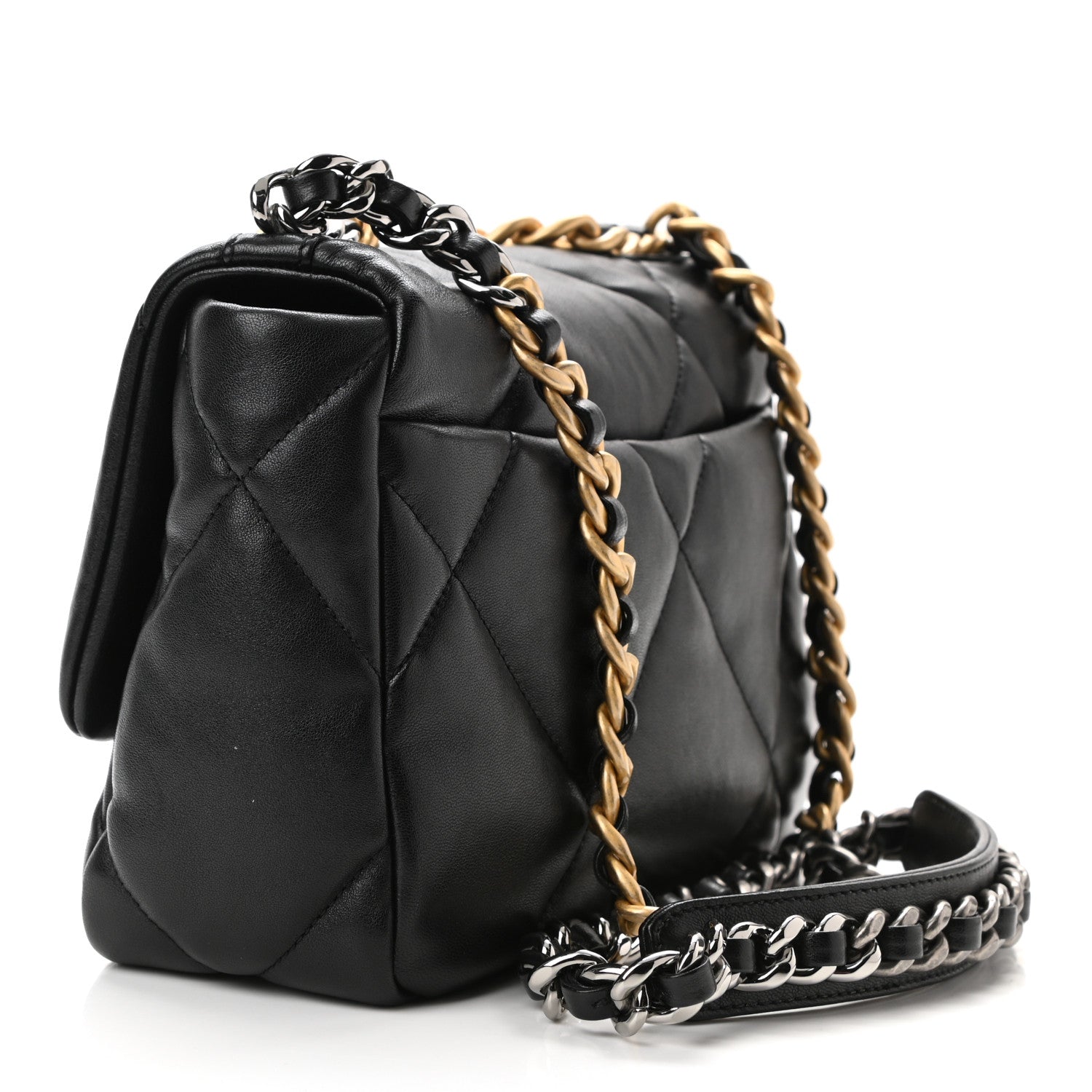 Chanel Lambskin Quilted Medium Chanel 19 Flap Black 8 of 19