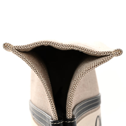 Chloe Cotton Calfskin Large Woody Ribbon Tote White Black 12 of 14