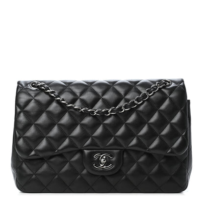 Chanel Lambskin Quilted Jumbo Double Flap Black 1 of 4