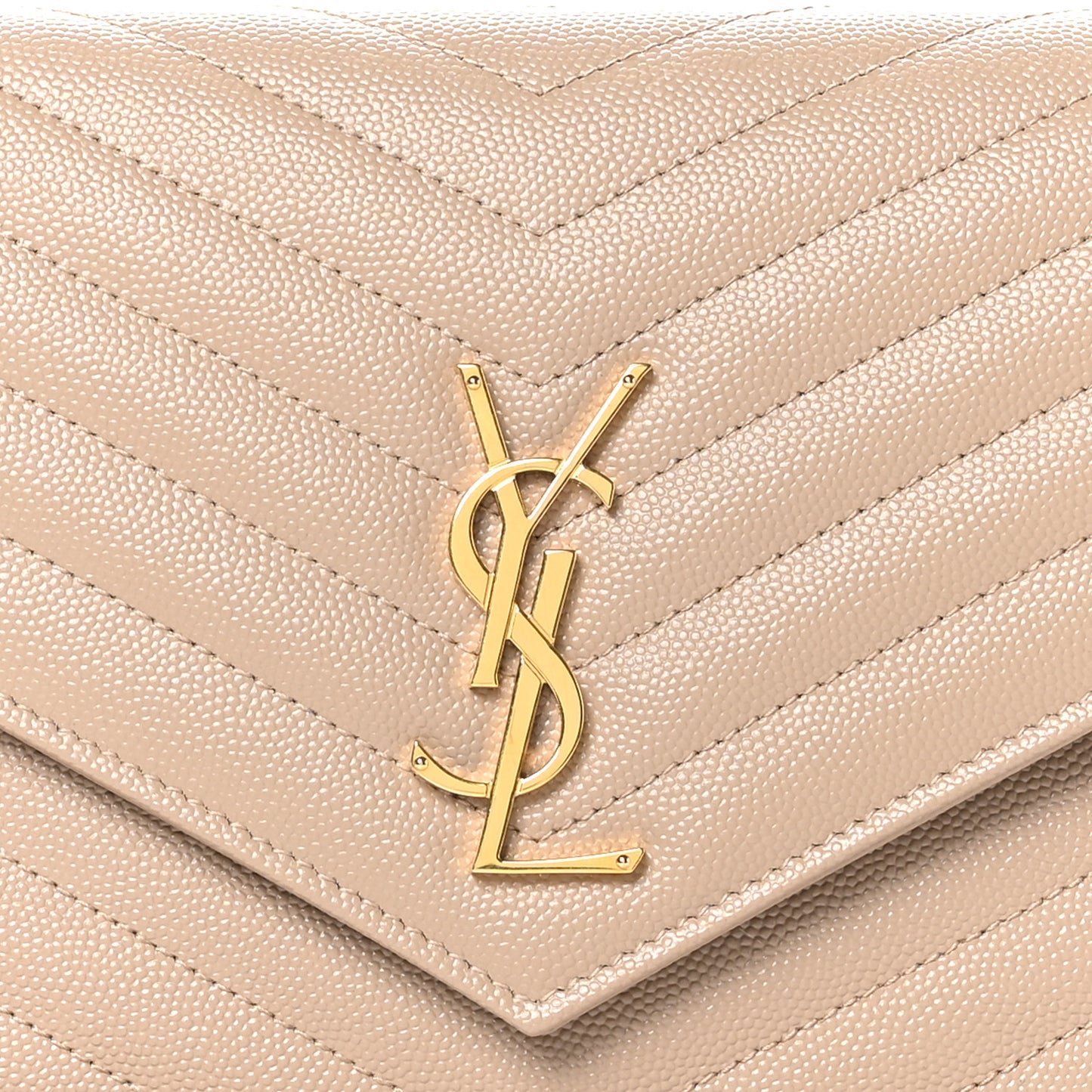 Grain De Poudre Matelasse Chevron Monogram Envelope Clutch  Dark Beige