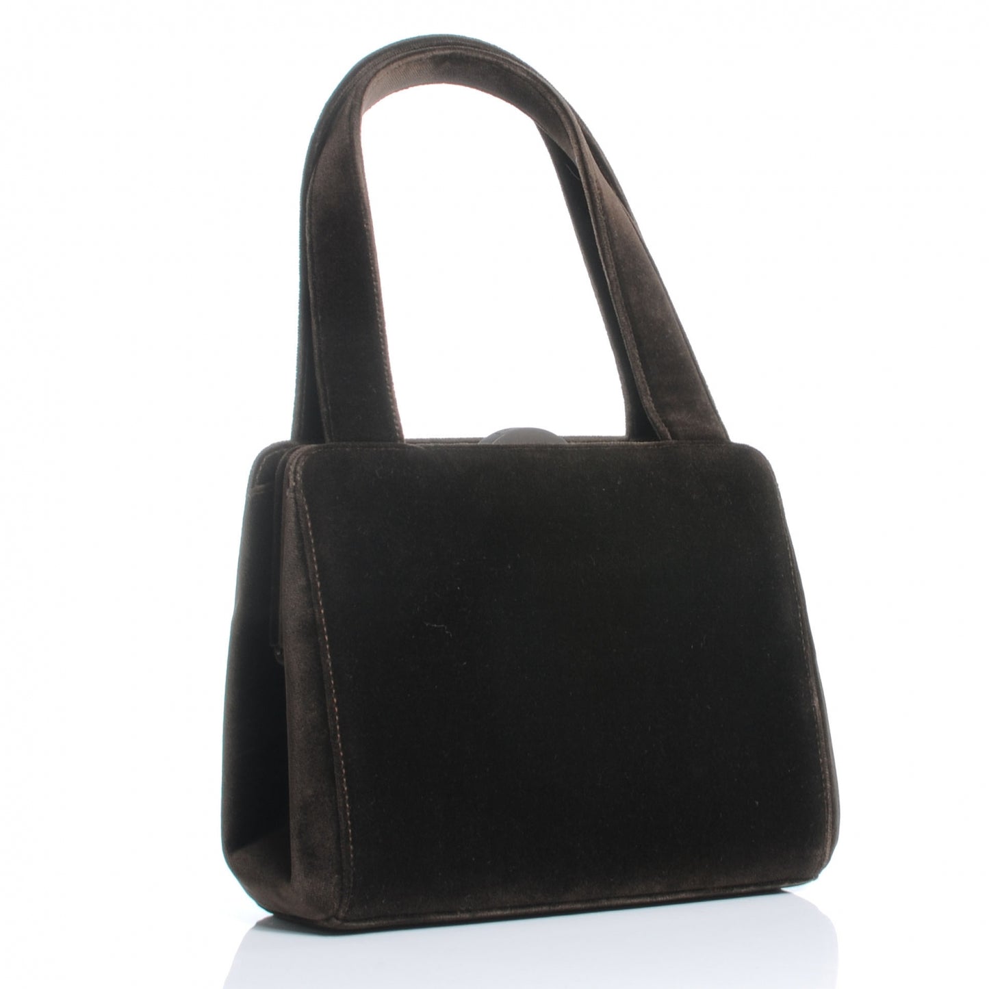 Velvet CC Framed Evening Bag Brown