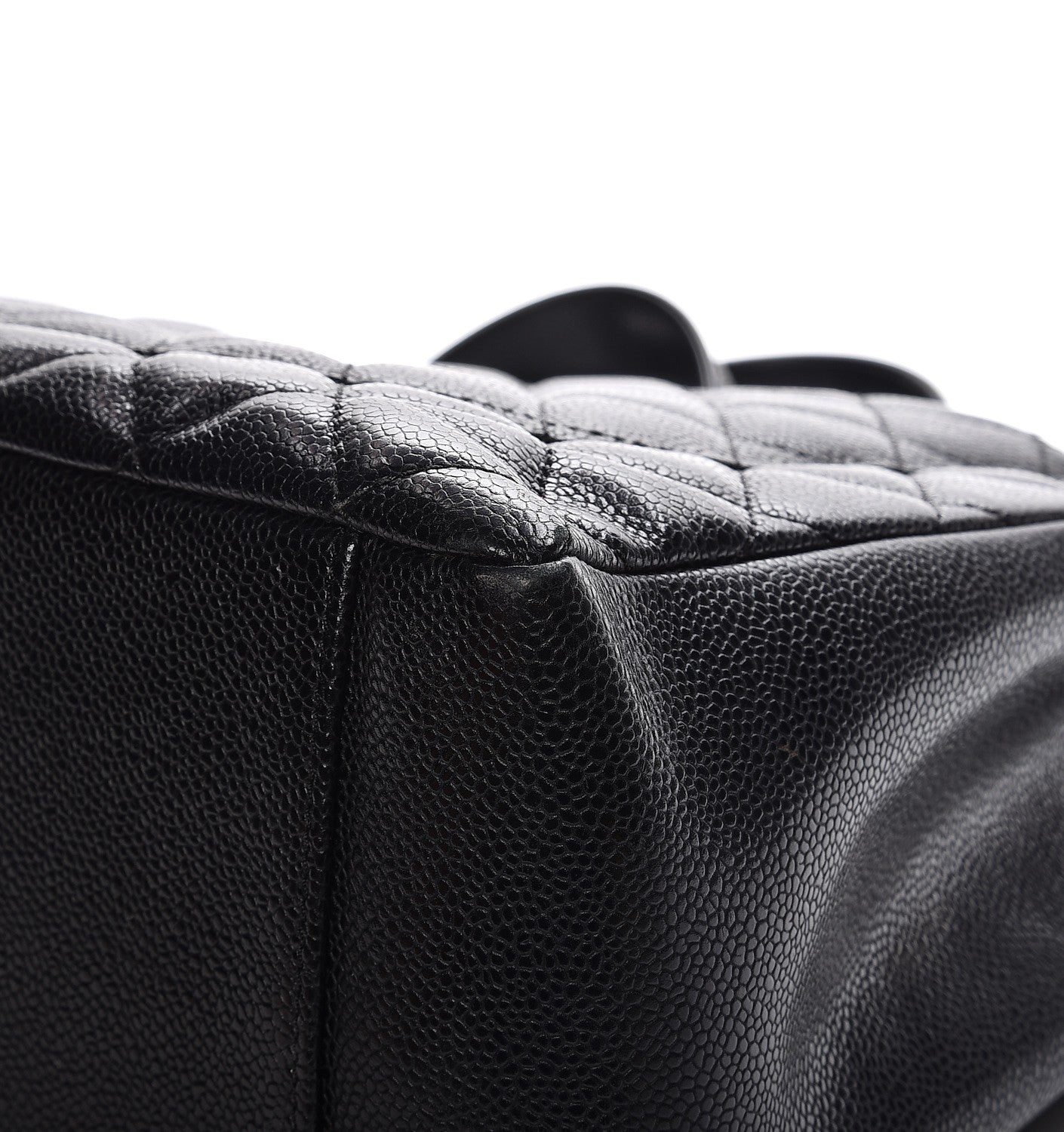 Caviar Quilted Grand Shopping Tote GST Black