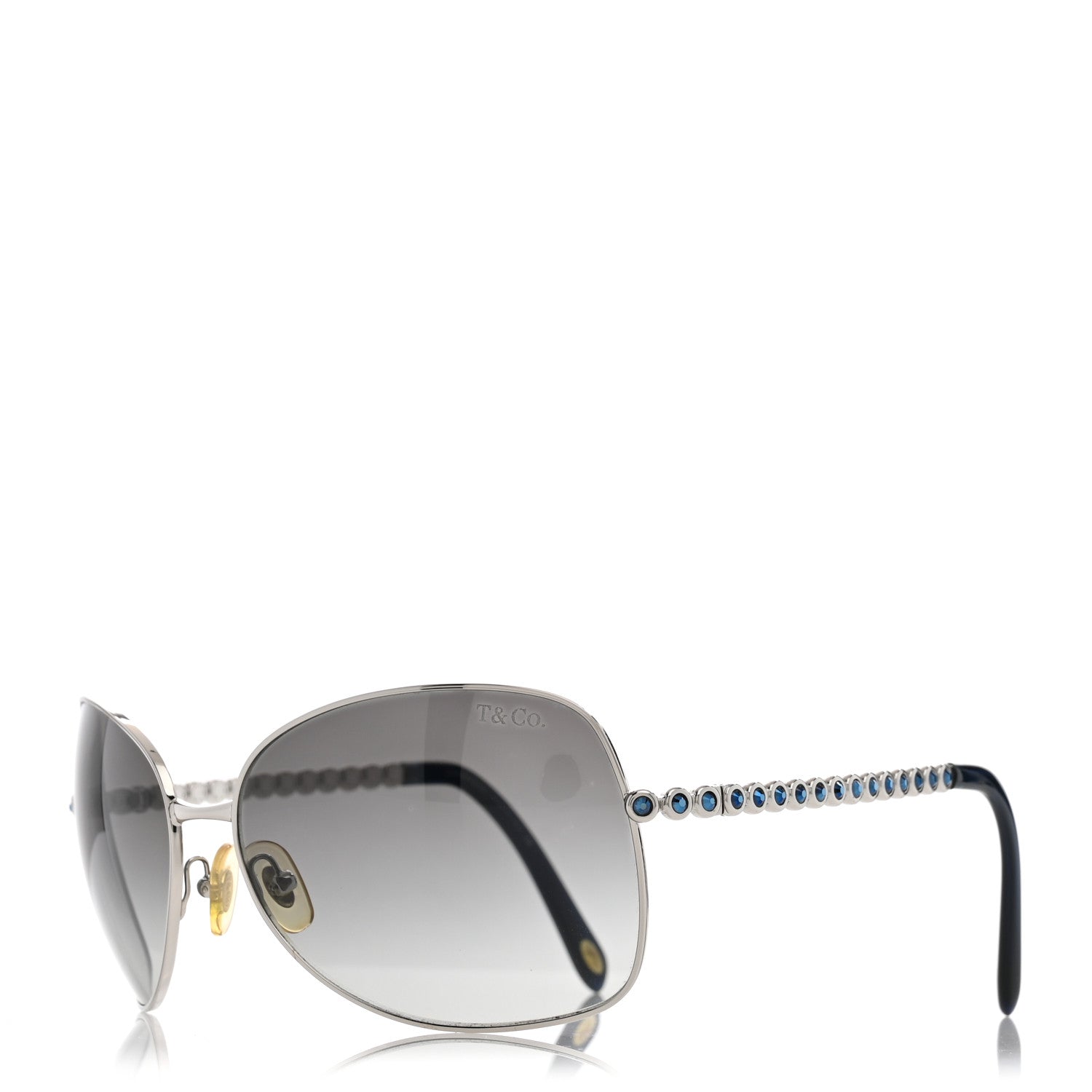 Tiffany Metal Crystal TF3006-B Sunglasses Silver Blue 1 of 8