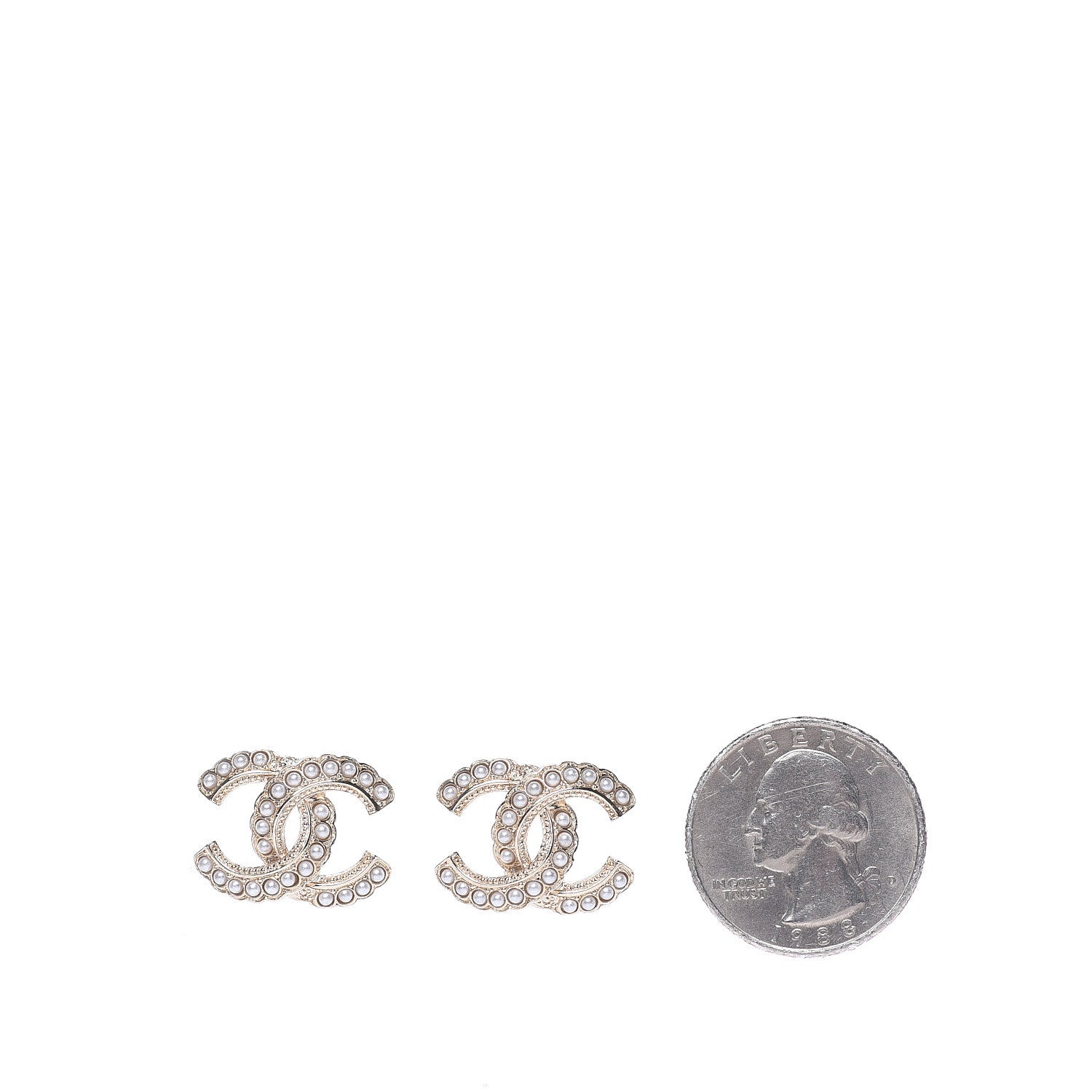 Chanel Pearl Queen of France CC Earrings Gold 2 of 5
