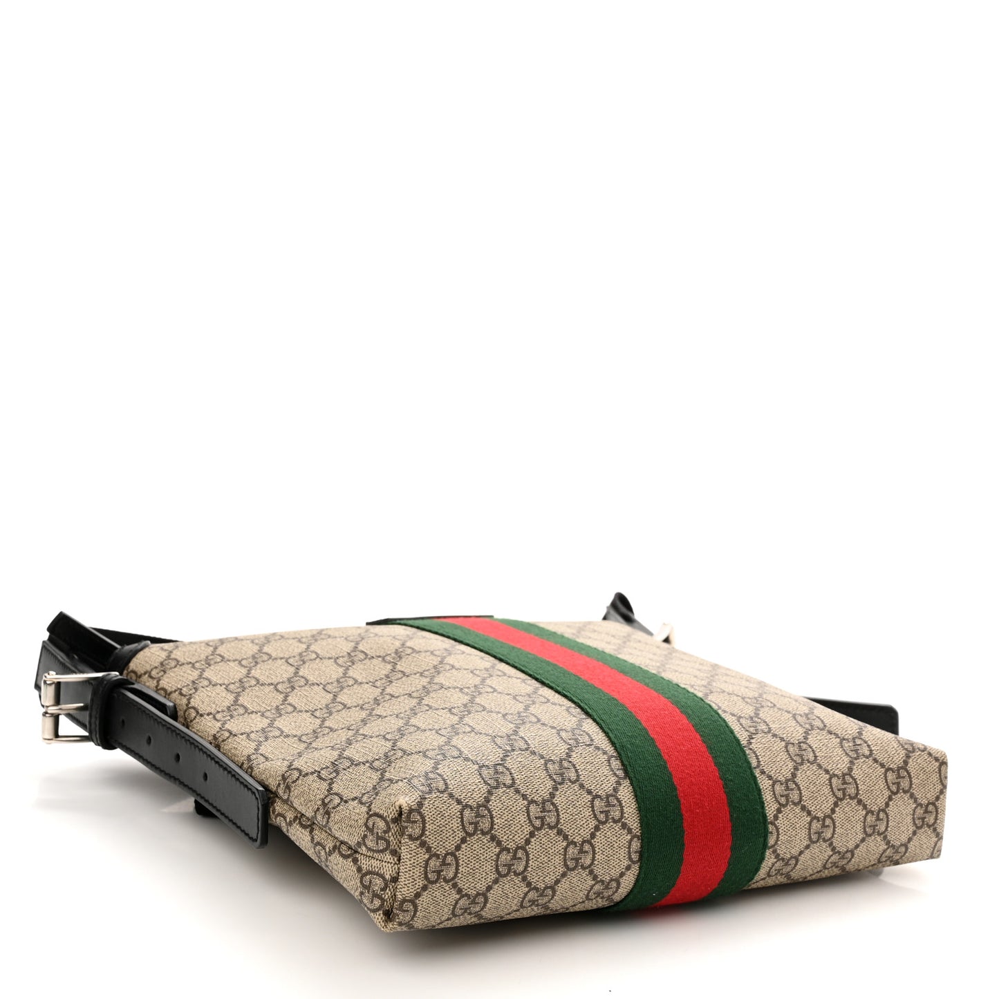 GG Supreme Monogram Web Messenger Bag Black