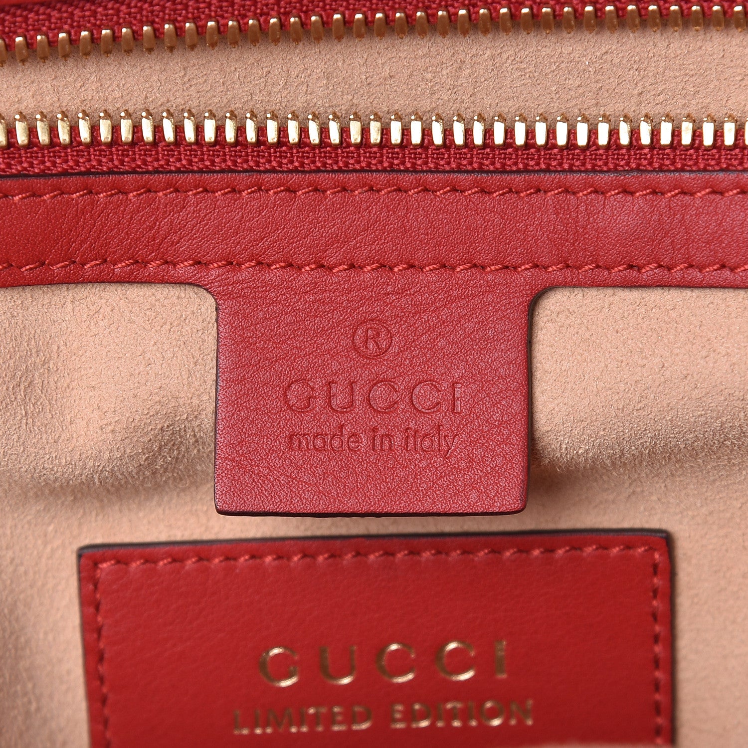 Gucci GG Supreme Monogram Web Kingsnake Heart Embroidered Small Day Backpack Red 6 of 15