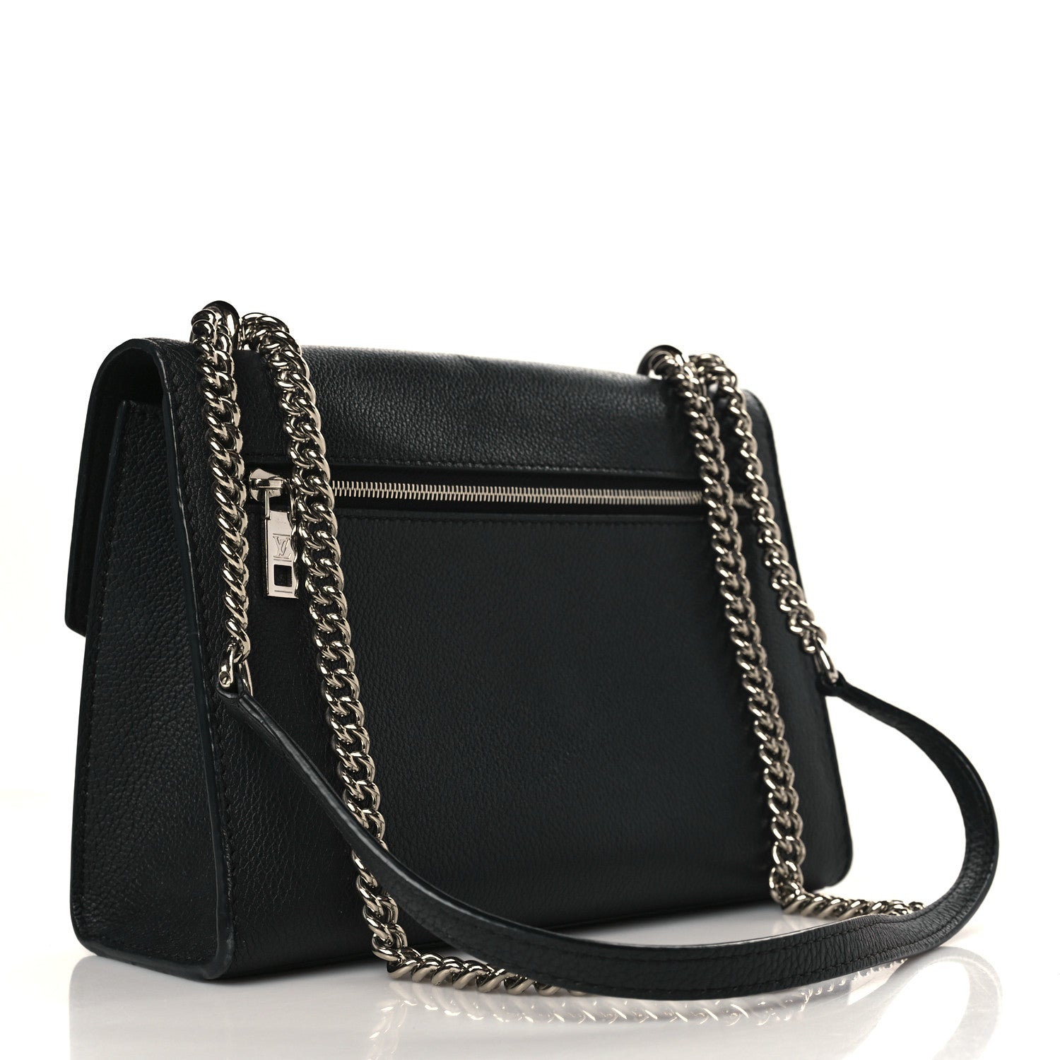 Louis Vuitton Soft Calfskin Mylockme Chain Bag BB Black 3 of 9