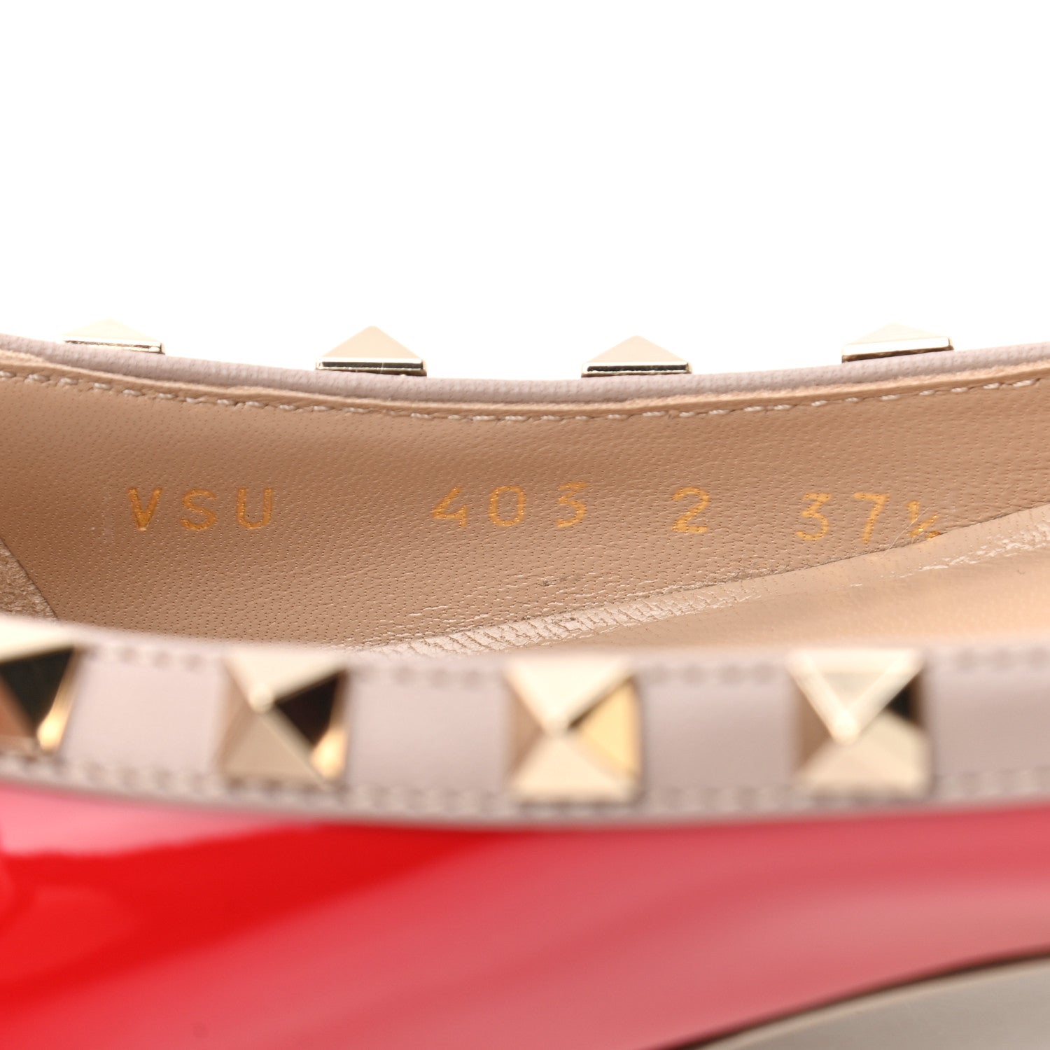 Valentino Garavani Patent Nappa Rockstud Ballerina Flats 37.5 Rouge Pur Poudre 8 of 9