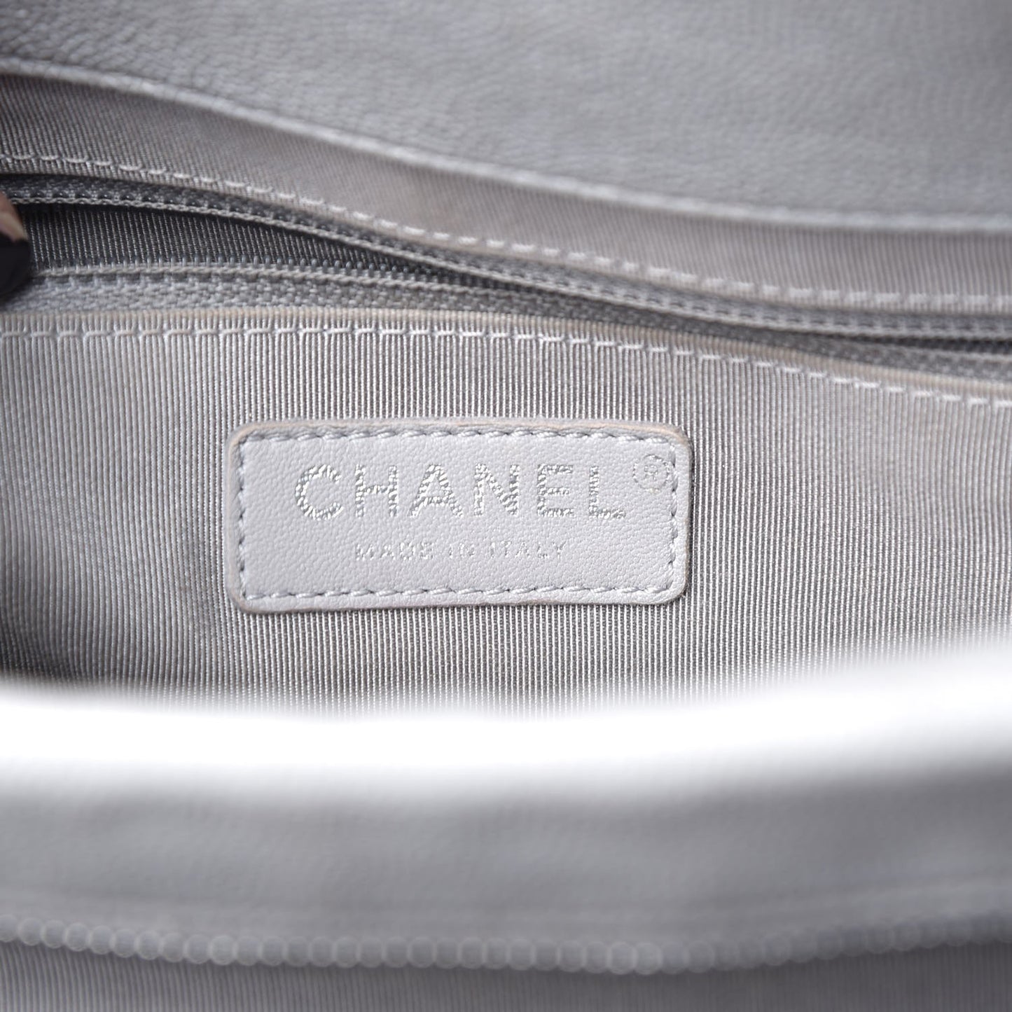Caviar Quilted Top Handle Shopping Tote Grey