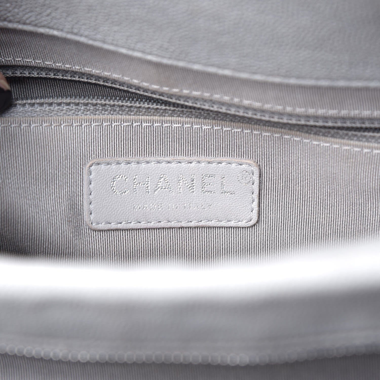 Chanel Caviar Quilted Top Handle Shopping Tote Grey 7 of 18