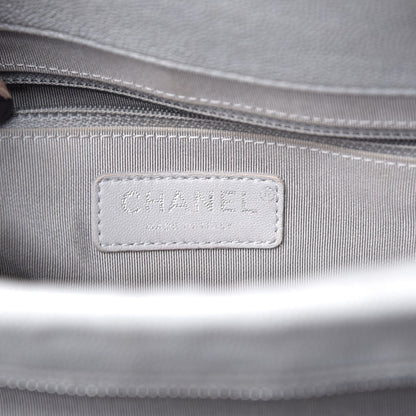 Chanel Caviar Quilted Top Handle Shopping Tote Grey 7 of 18