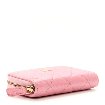 Chanel Iridescent Calfskin Quilted Zip Coin Purse Wallet Pink 4 of 7