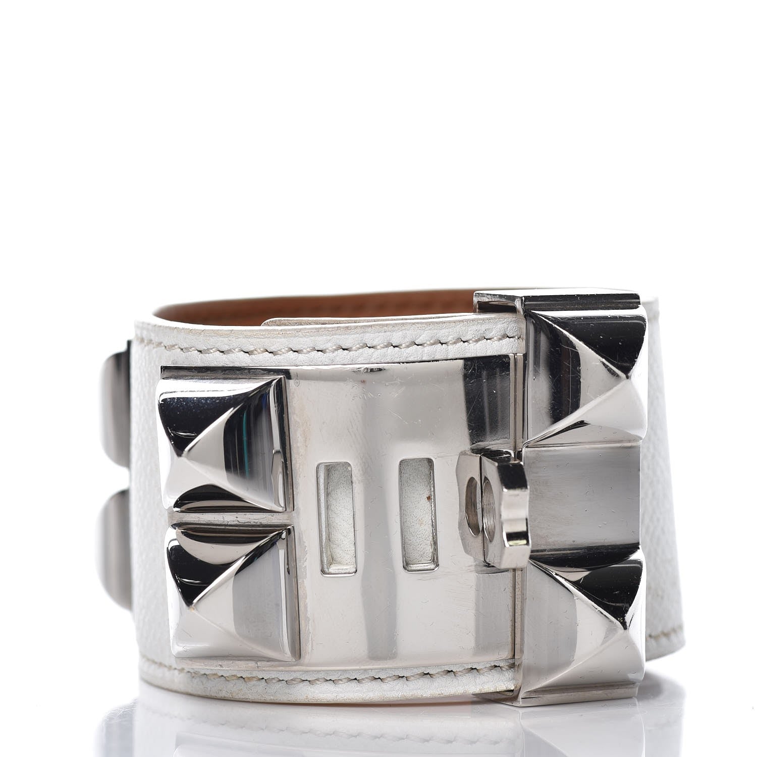 Hermes Epsom Collier de Chien CDC Bracelet S White 3 of 10