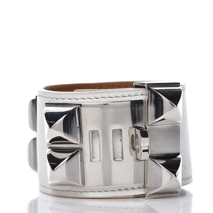 Hermes Epsom Collier de Chien CDC Bracelet S White 3 of 10