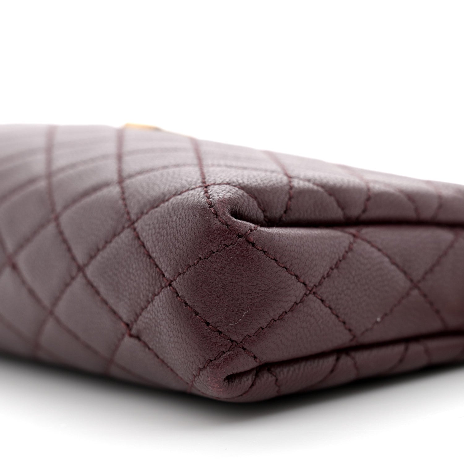 Saint Laurent Lambskin Quilted Gaby Zipped Pouch Rouge Cabernet 9 of 12