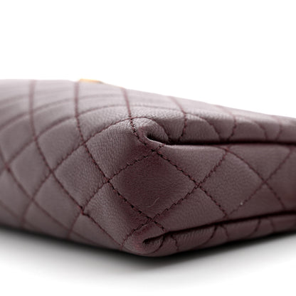 Saint Laurent Lambskin Quilted Gaby Zipped Pouch Rouge Cabernet 9 of 12