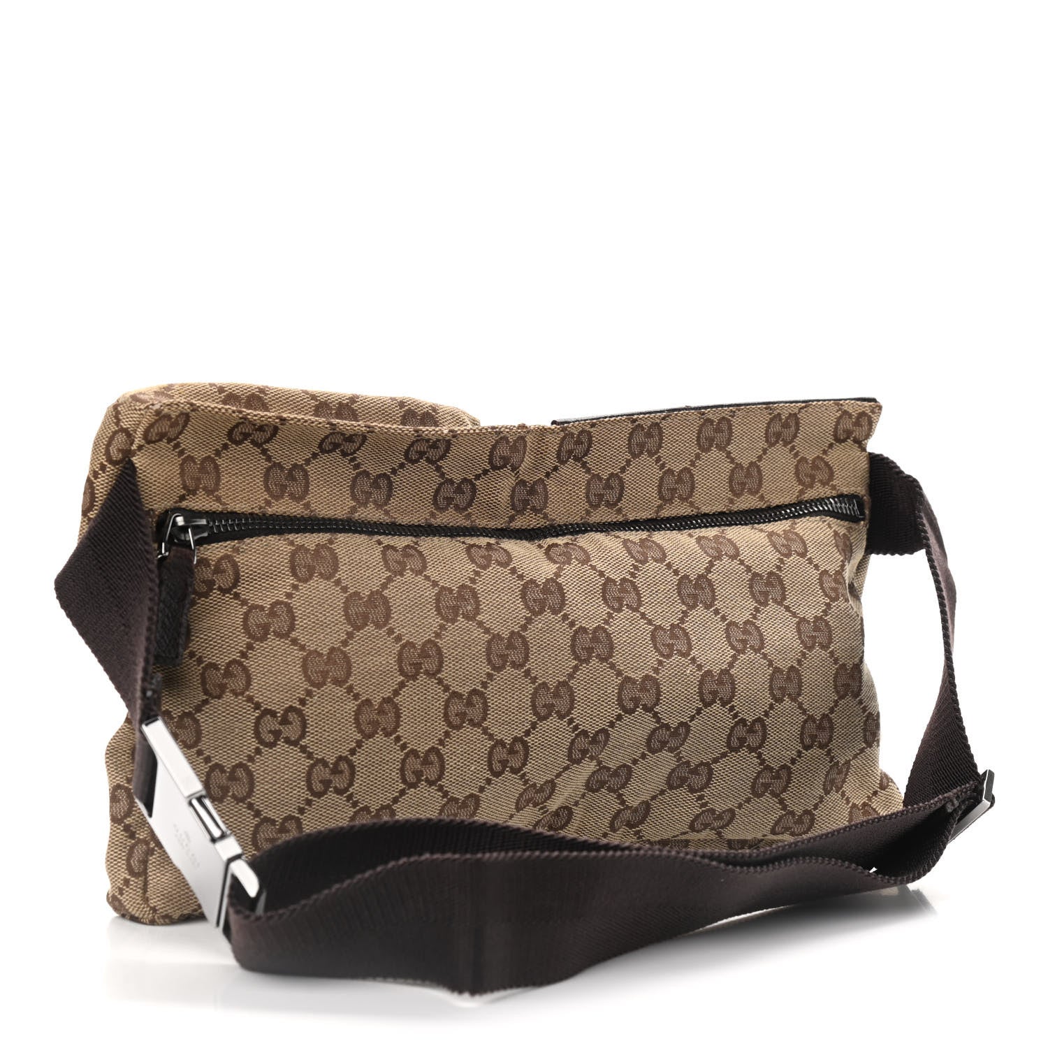 Gucci GG Monogram Double Pocket Belt Bag Dark Brown 2 of 10