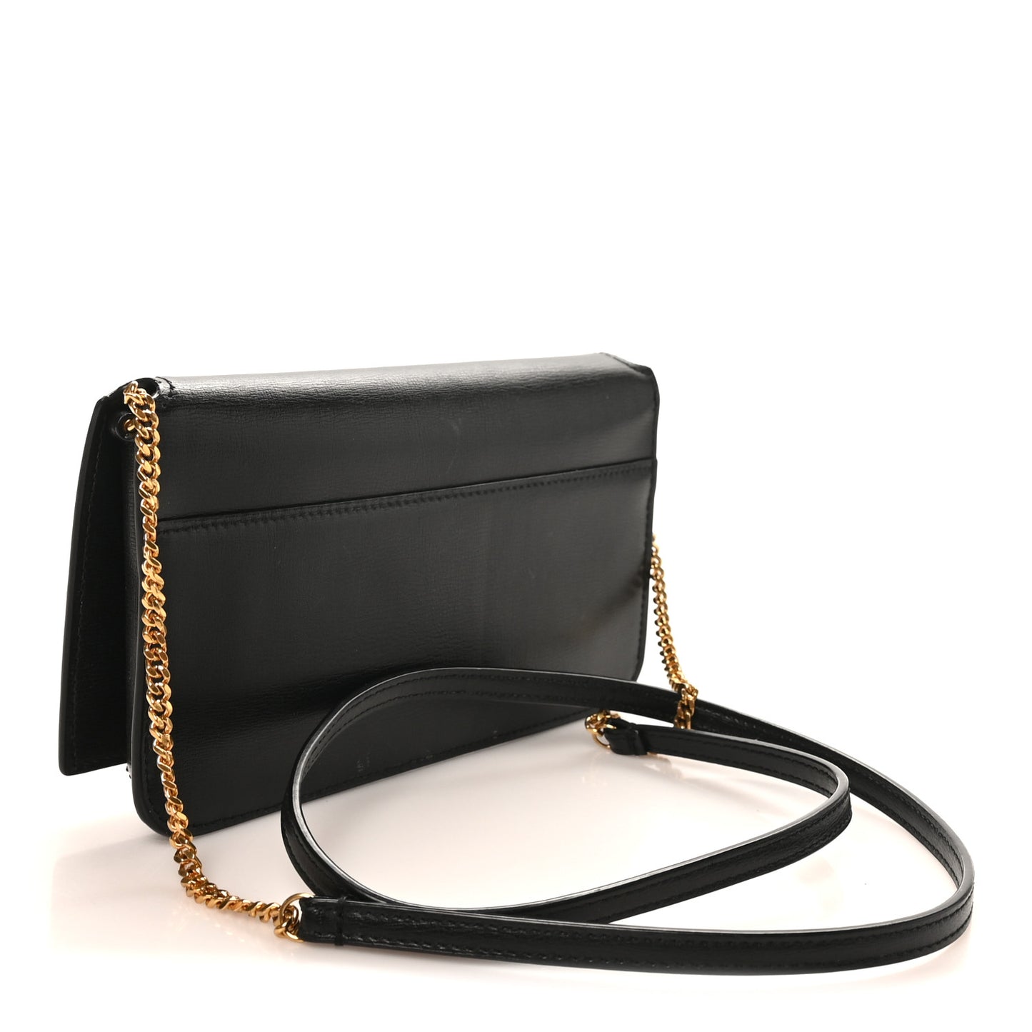 Smooth Calfskin Monogram Phone Holder Crossbody Black