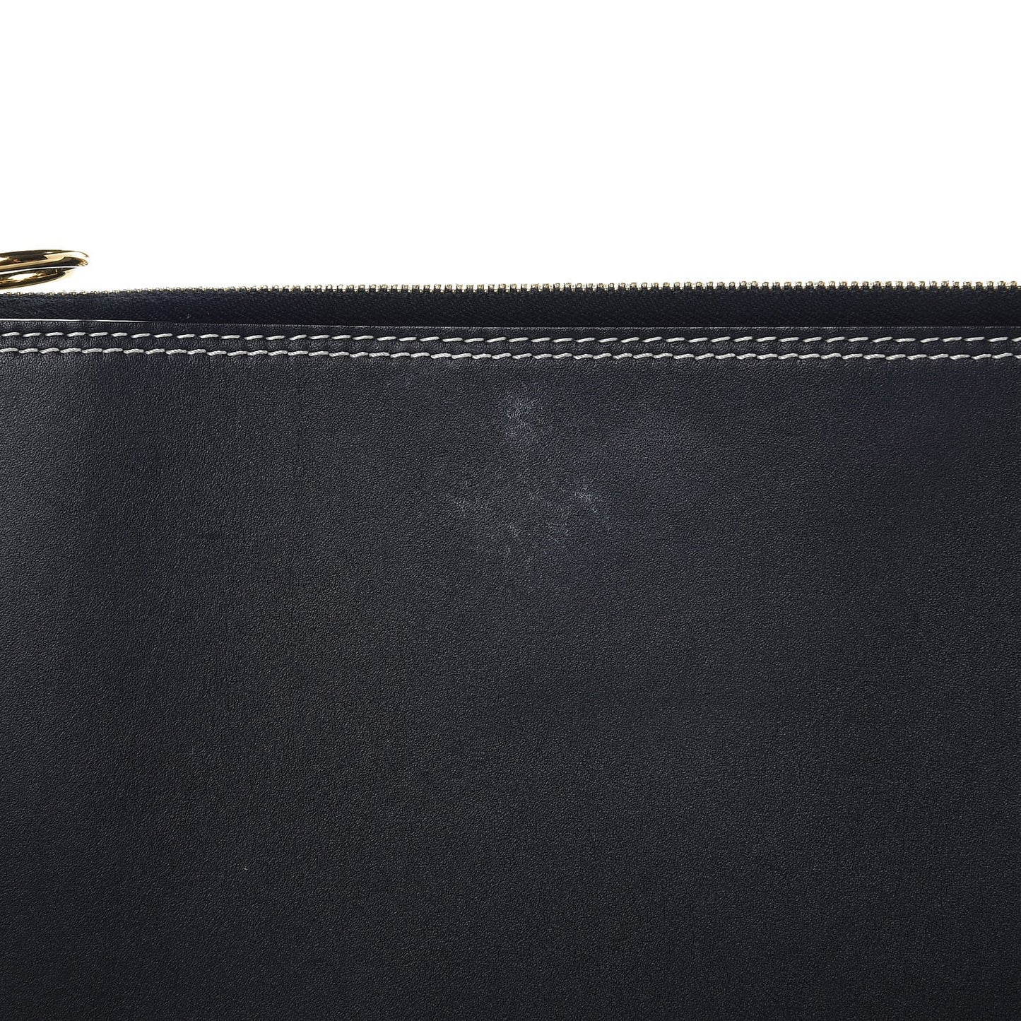 Smooth Calfskin Ring Clutch Black