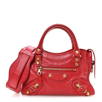 Balenciaga Agneau Giant 12 Gold Hardware Mini City Rouge Lipstick 1 of 11