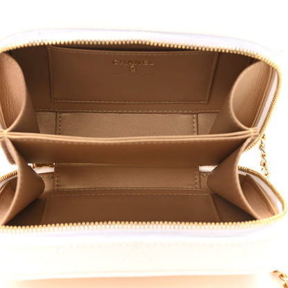 Chanel Lambskin Quilted Golden Plate Clutch With Chain White 4 of 10