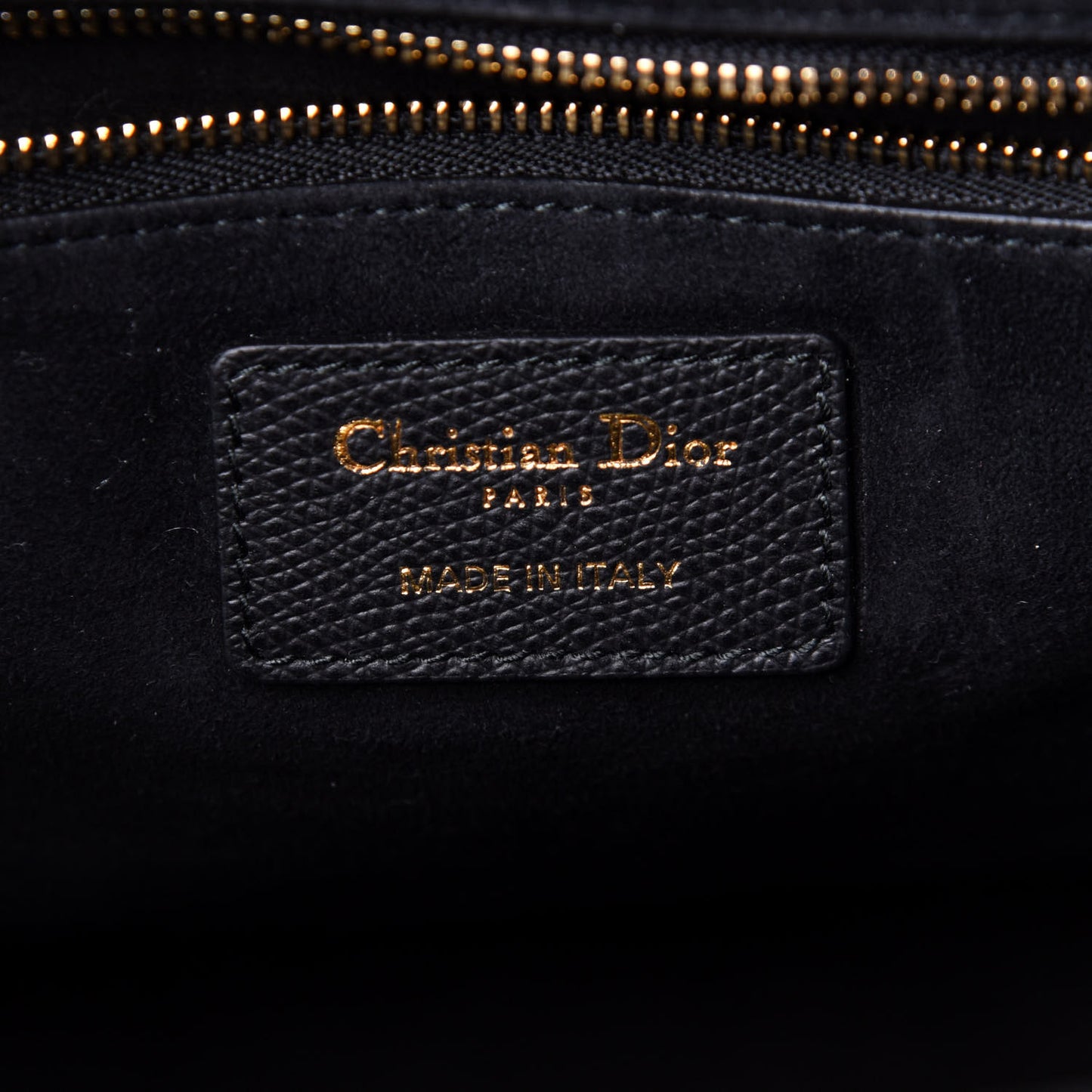 Grained Calfskin Large Lady Dior Black