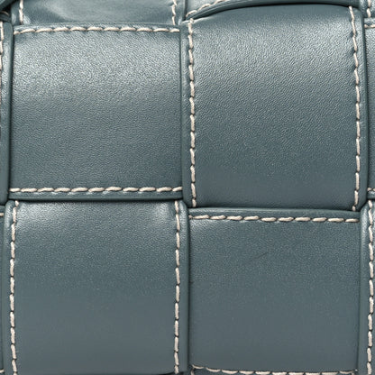 Bottega Veneta Lambskin Maxi Intrecciato Edge Stitch Cassette Shoulder Bag Thunder 7 of 9