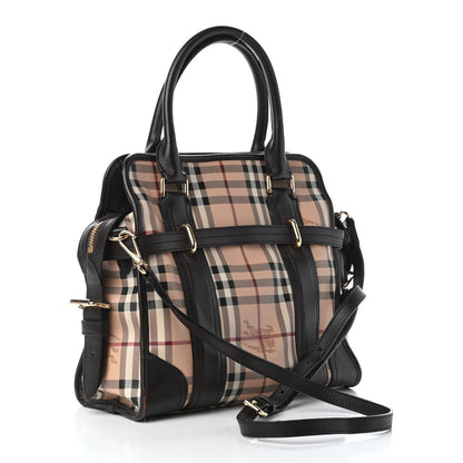 Burberry Haymarket Check Minford Portrait Tote Chocolate 3 of 14